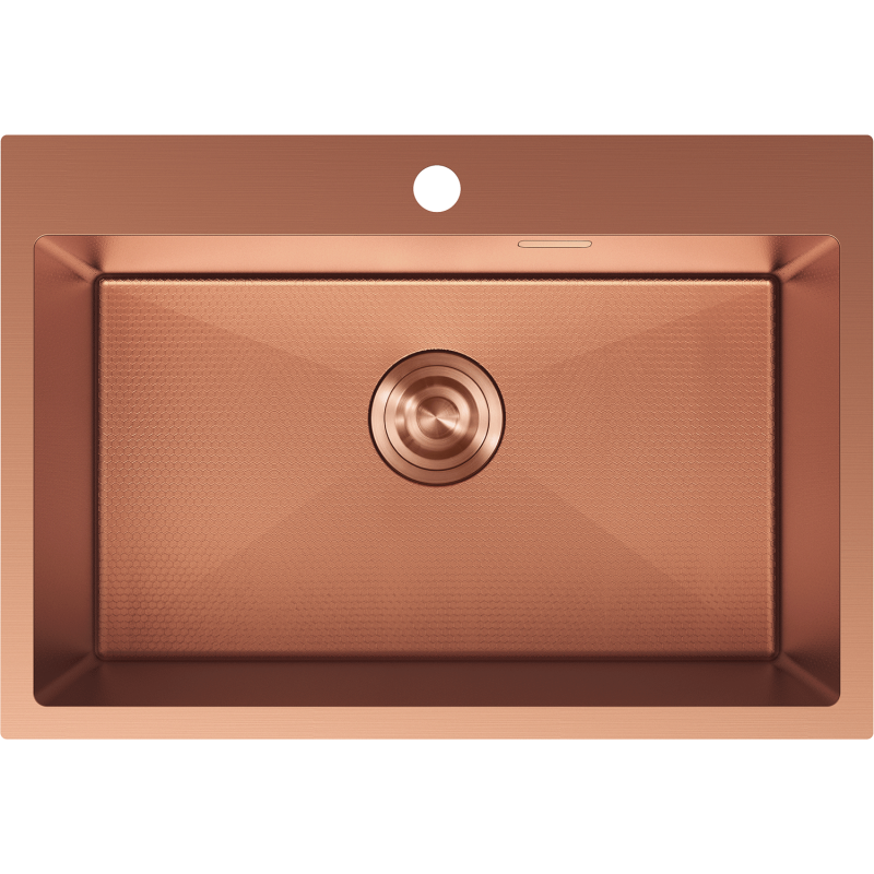 Mexen Solix plieninė vienos kameros kriauklė 650 x 450 mm, varis HC - 6403651000-65HC