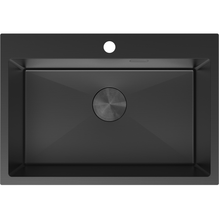 Mexen Solix plieninė vienos kameros plautuvė 650 x 450 mm, juoda - 6403651000-70