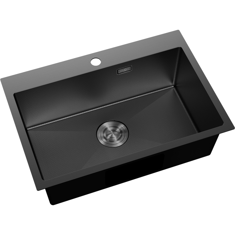 Mexen Solix nerūdijančio plieno vienos kameros plautuvė 650 x 450 mm, juoda HC - 6403651000-70HC