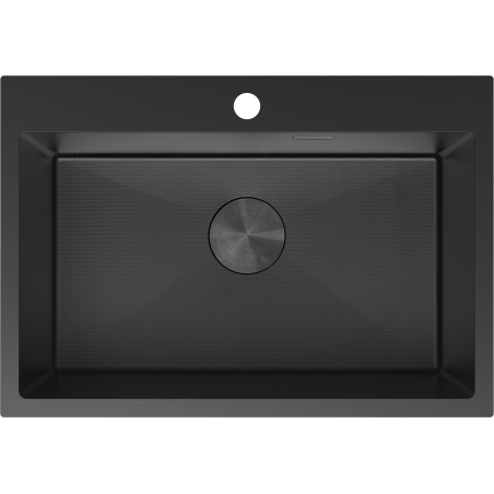 Mexen Solix nerūdijančio plieno plautuvė, vienos kameros, 650 x 450 mm, juoda HC - 6403651000-70HC