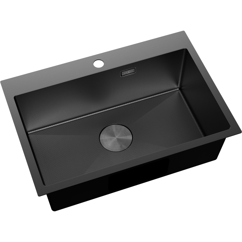 Mexen Solix nerūdijančio plieno vienos kameros plautuvė 650 x 450 mm, juoda HC - 6403651000-70HC