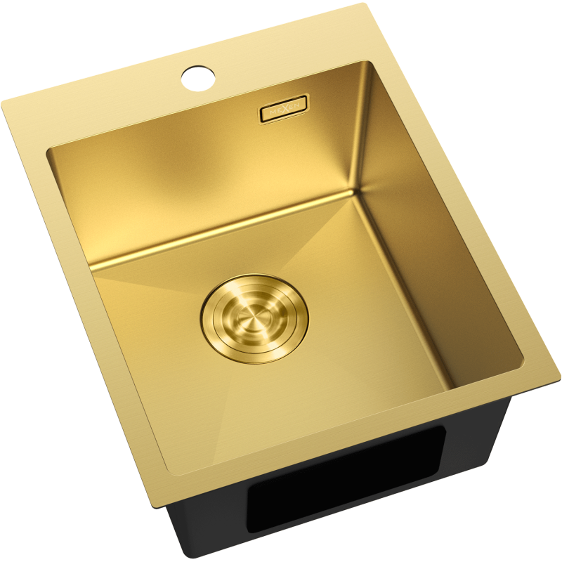 Mexen Solix plieninė kriauklė, 1 skyrius, 400 x 500 mm, auksinė - 6406401000-55