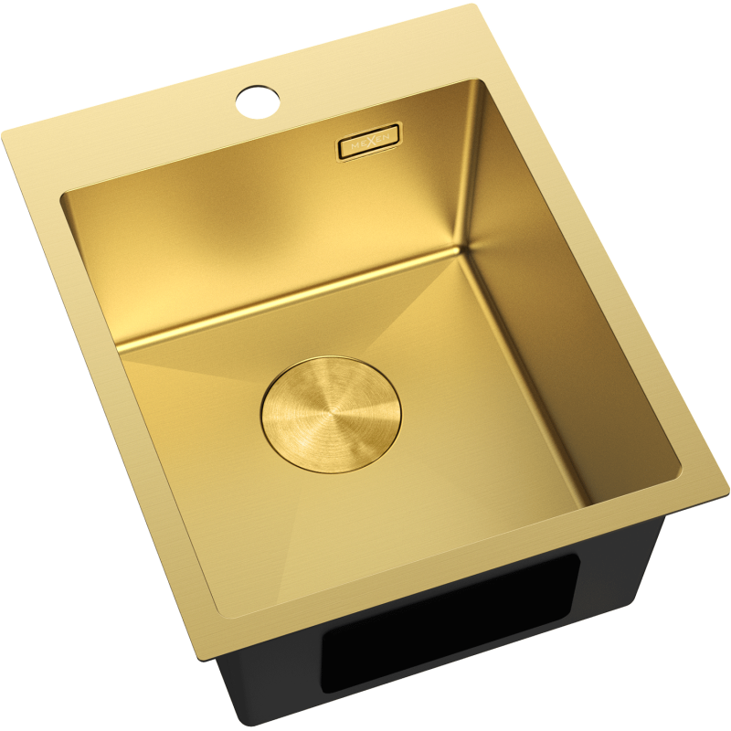 Mexen Solix plieninė kriauklė, 1 skyrius, 400 x 500 mm, auksinė - 6406401000-55