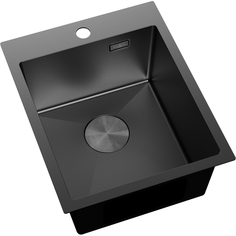 Mexen Solix plieninė vienos kambario kriauklė 400 x 500 mm, juoda - 6406401000-70