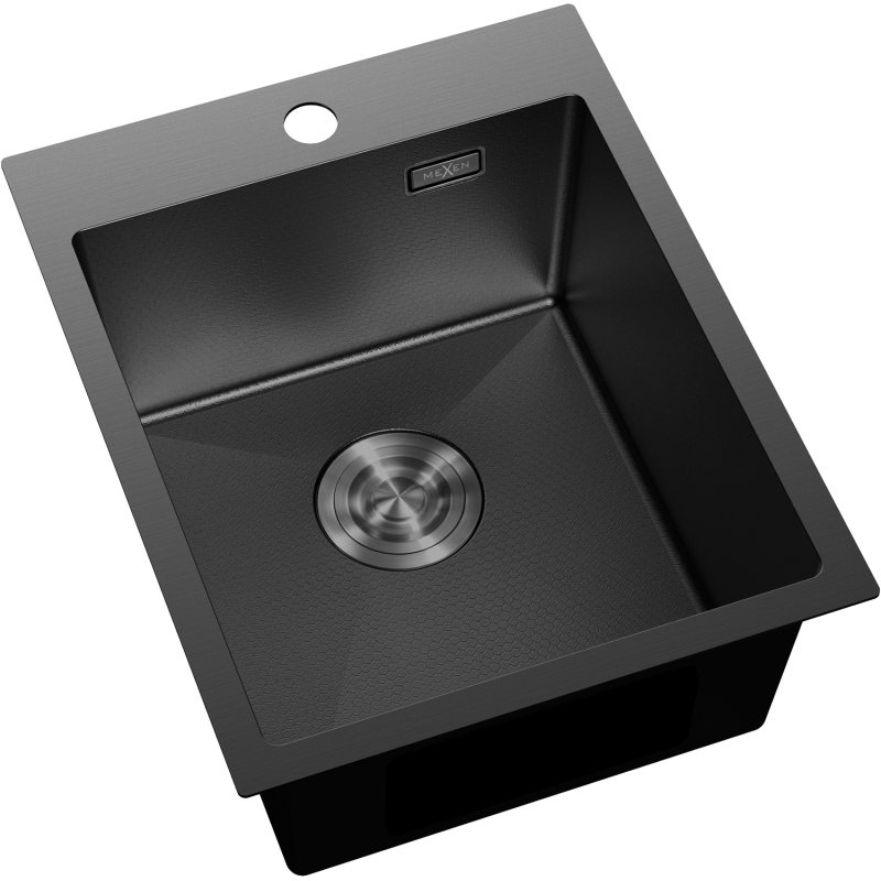 Mexen Solix vienos kameros plieninė kriauklė 400 x 500 mm, juoda HC - 6406401000-70HC