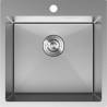 Mexen Solix nerūdijančio plieno plautuvė 1-skyrius 500 x 500 mm, inox - 6407501000-01