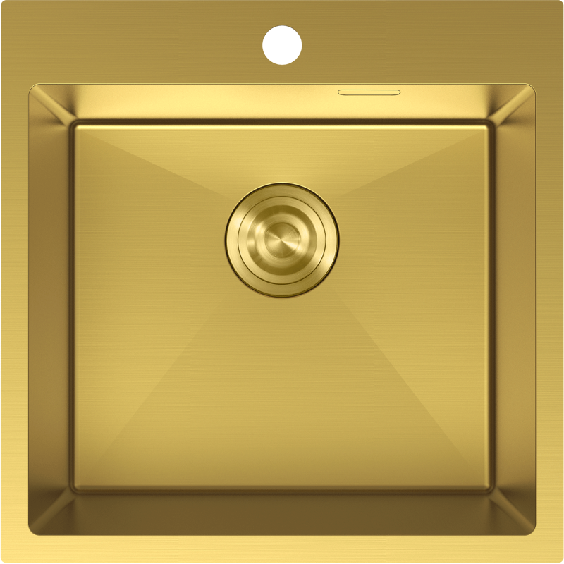 Mexen Solix plieninė virtuvės kriauklė 1 skyriumi 500 x 500 mm, auksinė - 6407501000-55