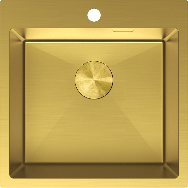 Mexen Solix plieninė virtuvės kriauklė 1 skyriumi 500 x 500 mm, auksinė - 6407501000-55