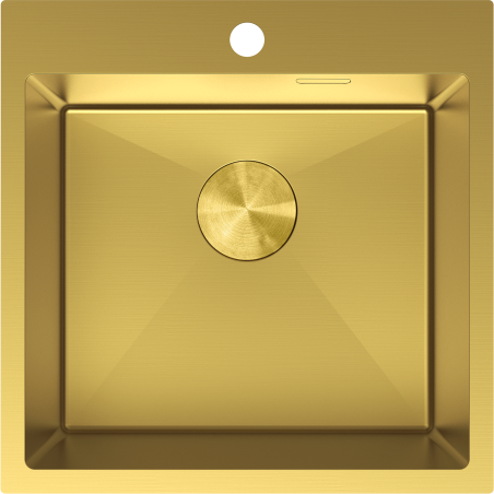 Mexen Solix plieninė virtuvės kriauklė 1 skyriumi 500 x 500 mm, auksinė - 6407501000-55