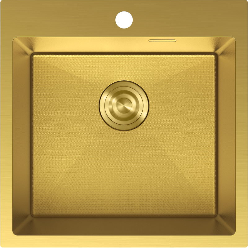 Mexen Solix nerūdijančio plieno 1 kamerinis kriauklė 500 x 500 mm, auksinė HC - 6407501000-55HC