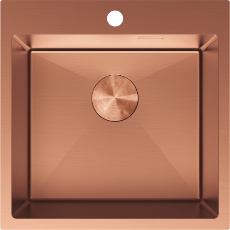 Mexen Solix plieninė vienos kameros virtuvės kriauklė 500 x 500 mm, vario - 6407501000-65