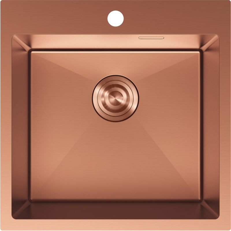 Mexen Solix plieninė vienos kameros virtuvės kriauklė 500 x 500 mm, vario - 6407501000-65