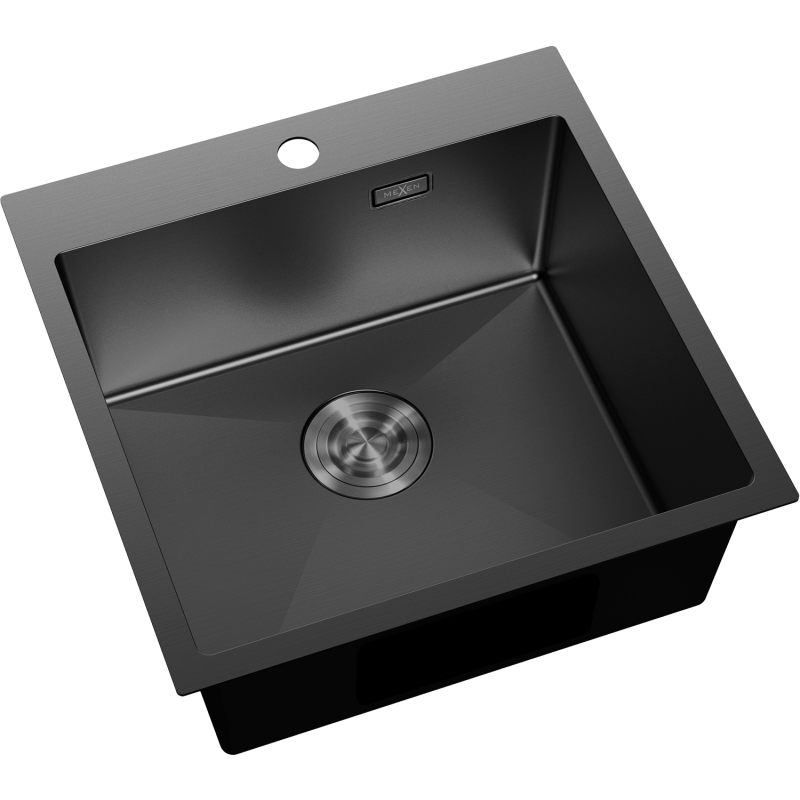 Mexen Solix plieninis virtuvės kriauklė 1 skyrius 500 x 500 mm, juodas - 6407501000-70