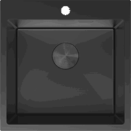 Mexen Solix plieninė vienos kamerų kriauklė 500 x 500 mm, juoda - 6407501000-70