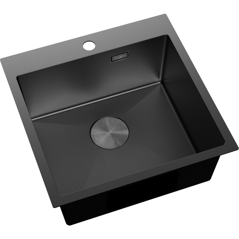 Mexen Solix plieninis virtuvės praustuvas 1 skyrius 500 x 500 mm, juodas HC - 6407501000-70HC
