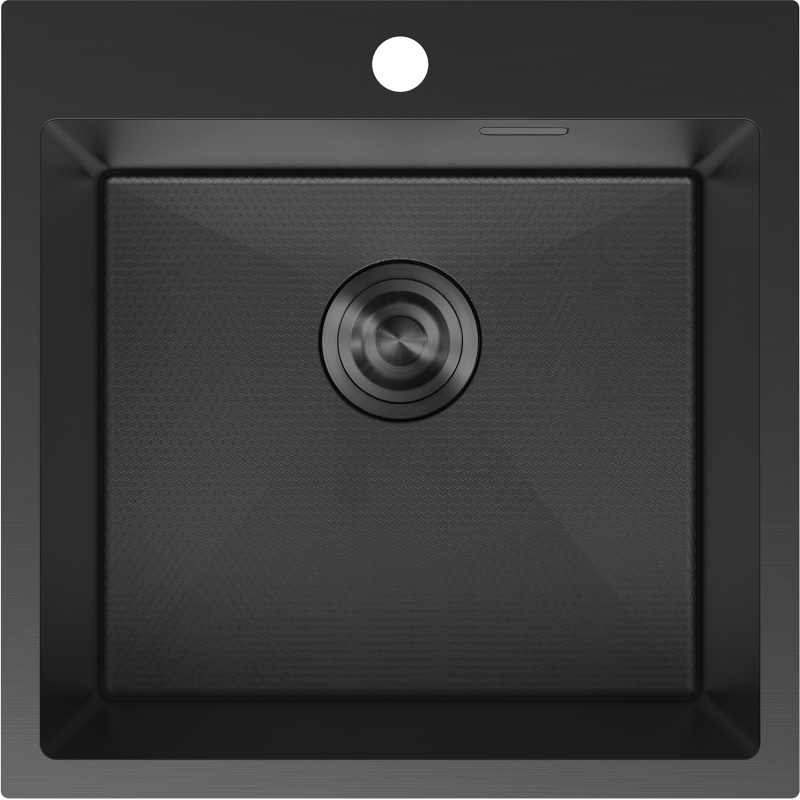 Mexen Solix plieninis virtuvės praustuvas 1 skyrius 500 x 500 mm, juodas HC - 6407501000-70HC