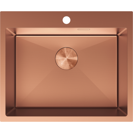 Mexen Solix plieninė virtuvinė kriauklė 1-dubenė 600 x 500 mm, varis - 6408601000-65