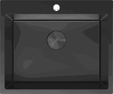 Mexen Solix plieninė plautuvė, 1 skyrius, 600 x 500 mm, juoda - 6408601000-70