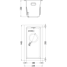 Mexen Trixo nerūdijančio plieno virtuvinis kriauklė 1-kamerinis 230 x 440 mm, inox HC - 6411221000-01HC