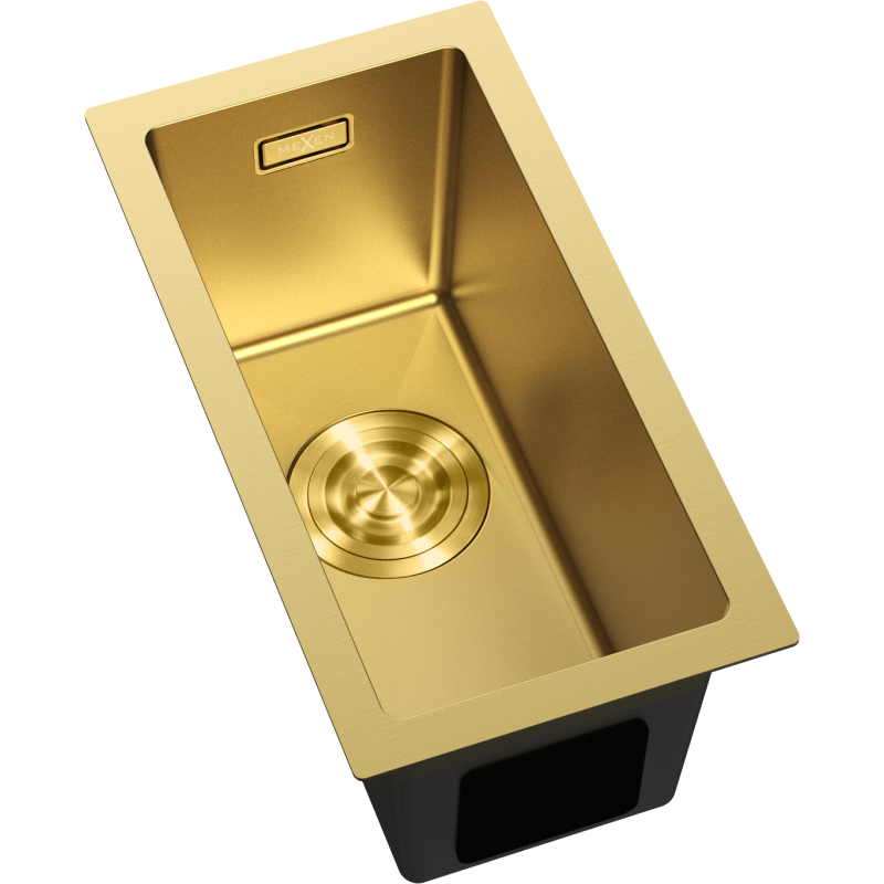 Mexen Trixo plieninė virtuvinė kriauklė, 1 skyrius, 230 x 440 mm, auksinė - 6411221000-55