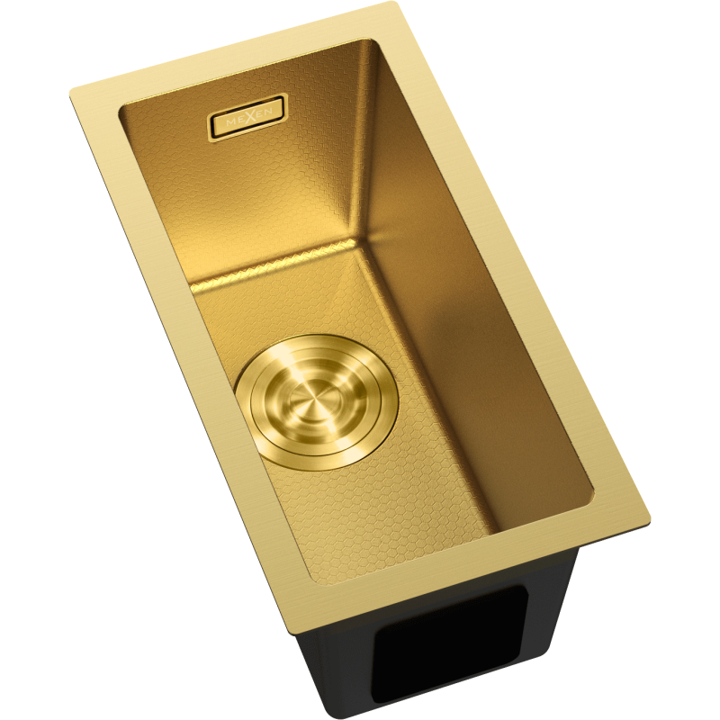Mexen Trixo plieninė kriauklė 1-skyriumi 230 x 440 mm, auksinė HC - 6411221000-55HC
