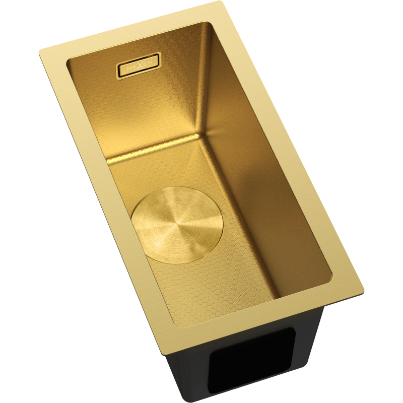 Mexen Trixo plieninė kriauklė 1-skyriumi 230 x 440 mm, auksinė HC - 6411221000-55HC