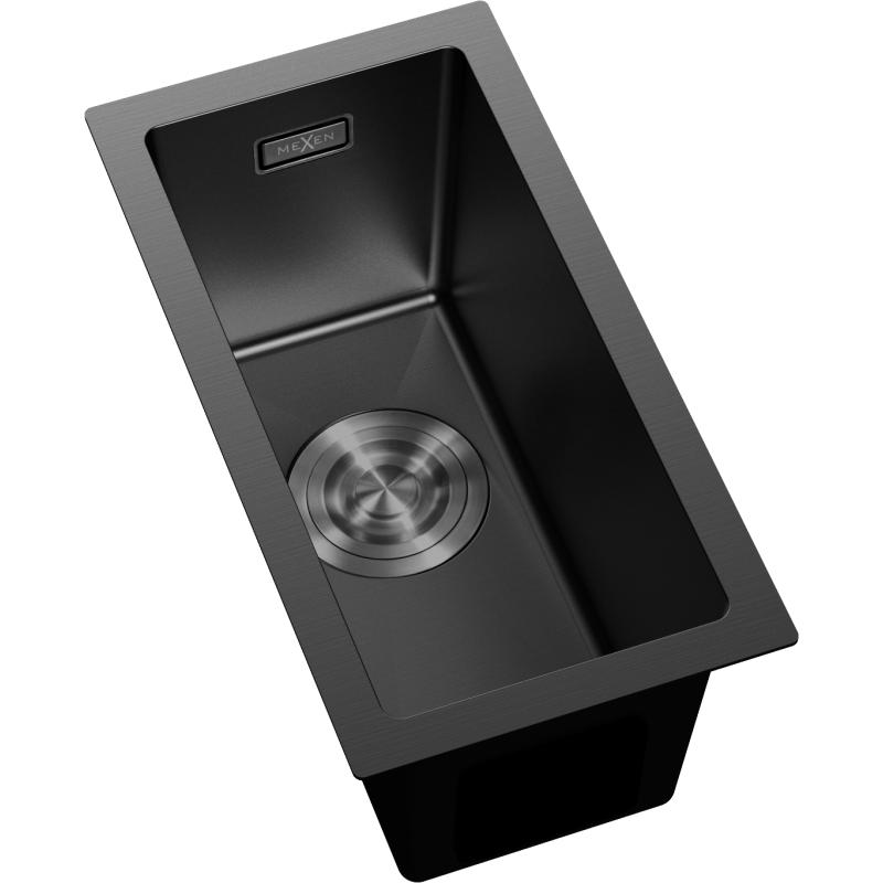 Mexen Trixo nerūdijantis plieninis virtuvės kriauklė 1 skyrium 230 x 440 mm, juoda - 6411221000-70