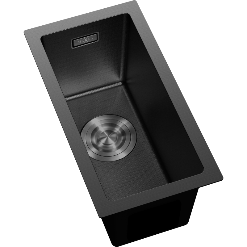 Mexen Trixo plieninė vienos kompo zlevo plaunamoji 230 x 440 mm, juoda HC - 6411221000-70HC