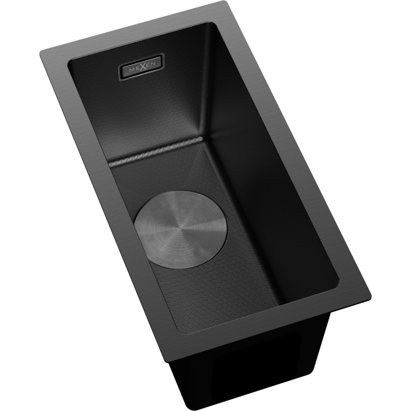 Mexen Trixo plieninė vienos kompo zlevo plaunamoji 230 x 440 mm, juoda HC - 6411221000-70HC