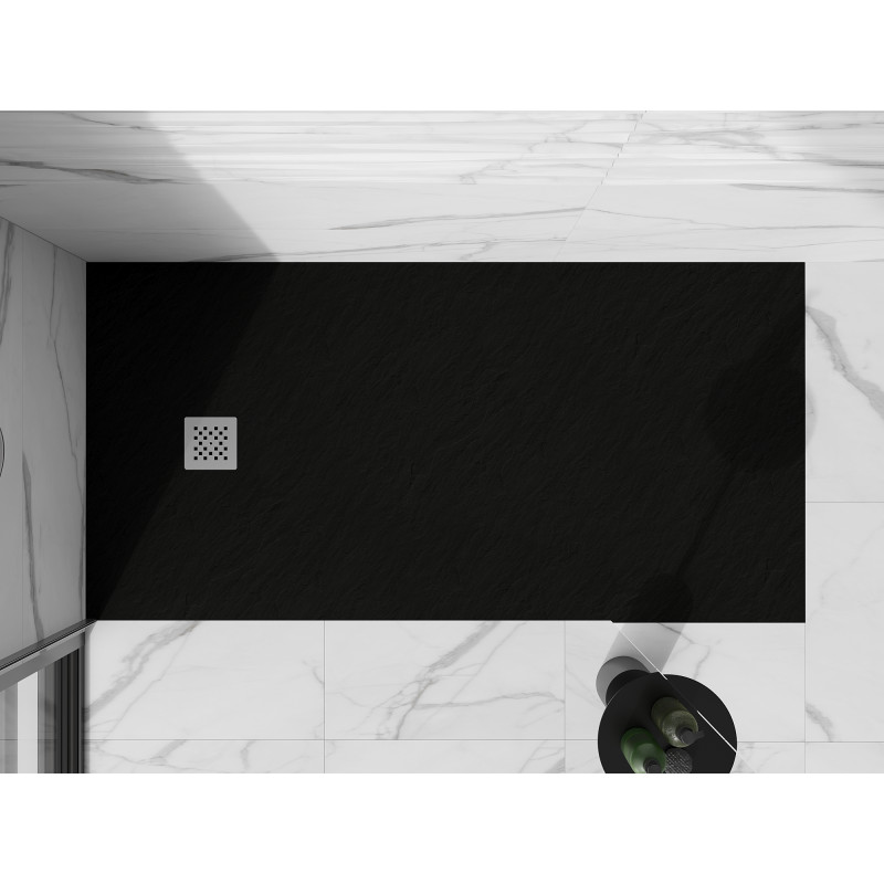 Mexen Stone+ stačiakampis kompozitinis dušo padai 160 x 70 cm, juodas - 44707016