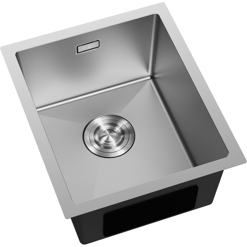 Mexen Trixo nerūdijančio plieno vienos kameros praustuvas 370 x 440 mm, inox - 6412371000-01