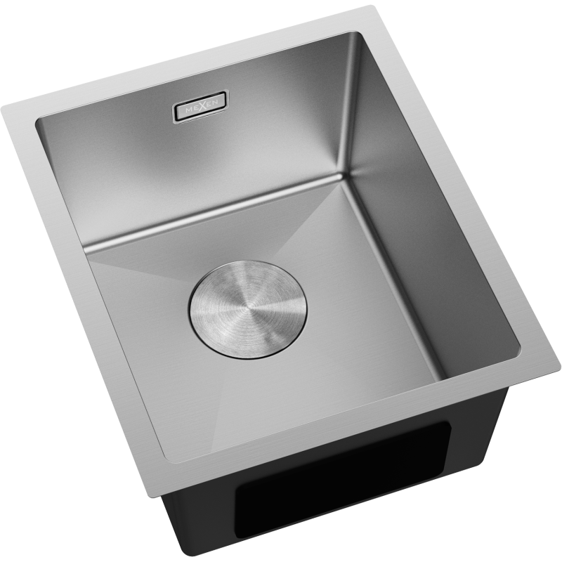 Mexen Trixo nerūdijančio plieno vienos kameros praustuvas 370 x 440 mm, inox - 6412371000-01