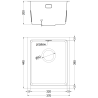 Mexen Trixo nerūdijančio plieno vienos kameros kriauklė 370 x 440 mm, inox HC - 6412371000-01HC