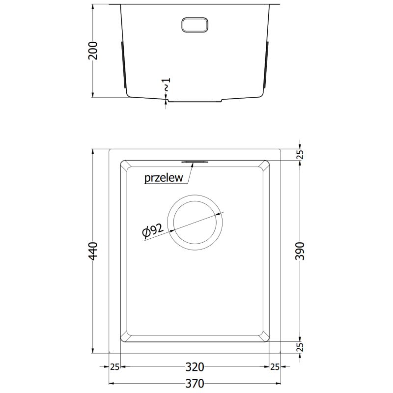 Mexen Trixo nerūdijančio plieno vienos kameros kriauklė 370 x 440 mm, auksinė - 6412371000-55