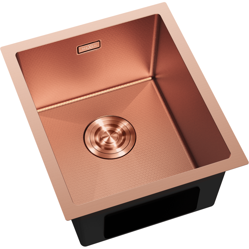 Mexen Trixo plieninė kriauklė vienos kameros 370 x 440 mm, varis HC - 6412371000-65HC