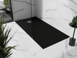 Mexen Stone+ stačiakampis kompozitinis dušo padai 160 x 70 cm, juodas - 44707016