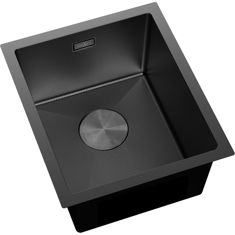 Mexen Trixo plieninė vienos kamerų plautuvė, 370 x 440 mm, juoda HC - 6412371000-70HC