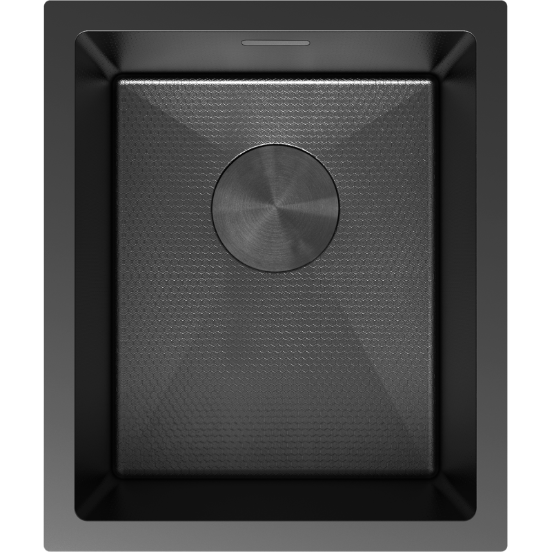 Mexen Trixo nerūdijančio plieno vieno dubens plautuvė 370 x 440 mm, juoda HC - 6412371000-70HC