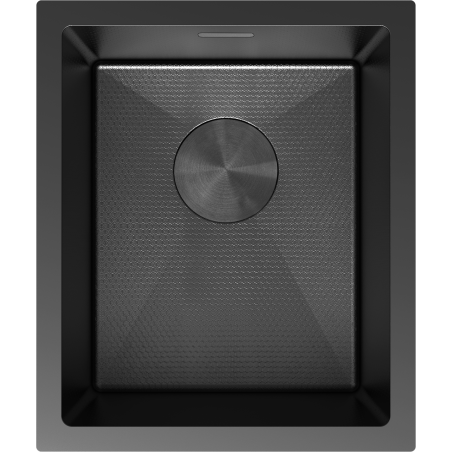 Mexen Trixo nerūdijančio plieno vieno dubens plautuvė 370 x 440 mm, juoda HC - 6412371000-70HC
