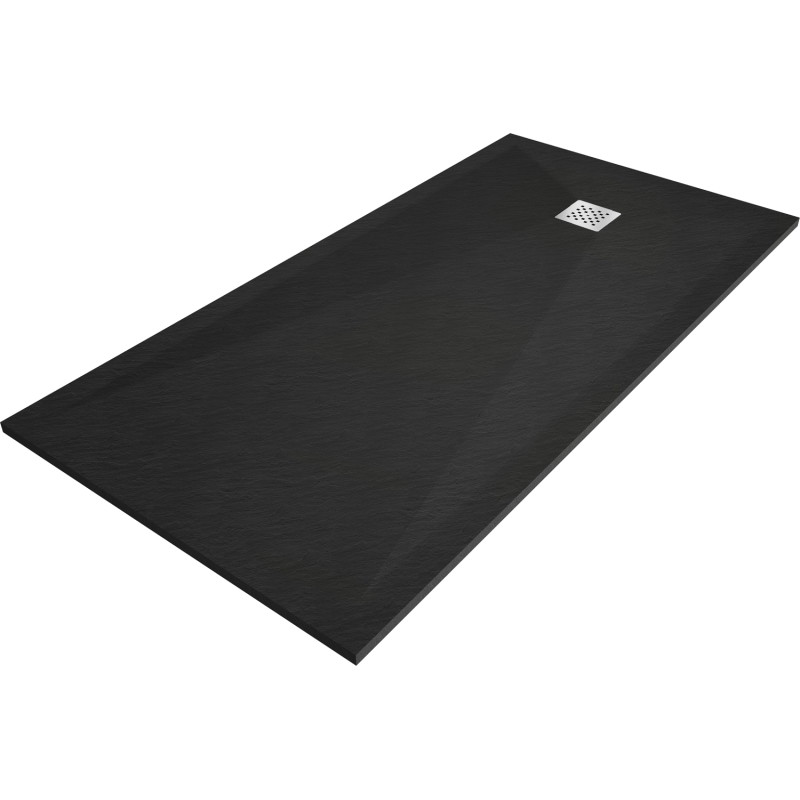 Mexen Stone+ stačiakampis kompozitinis dušo padėklas 160 x 70 cm, juodas - 44707016