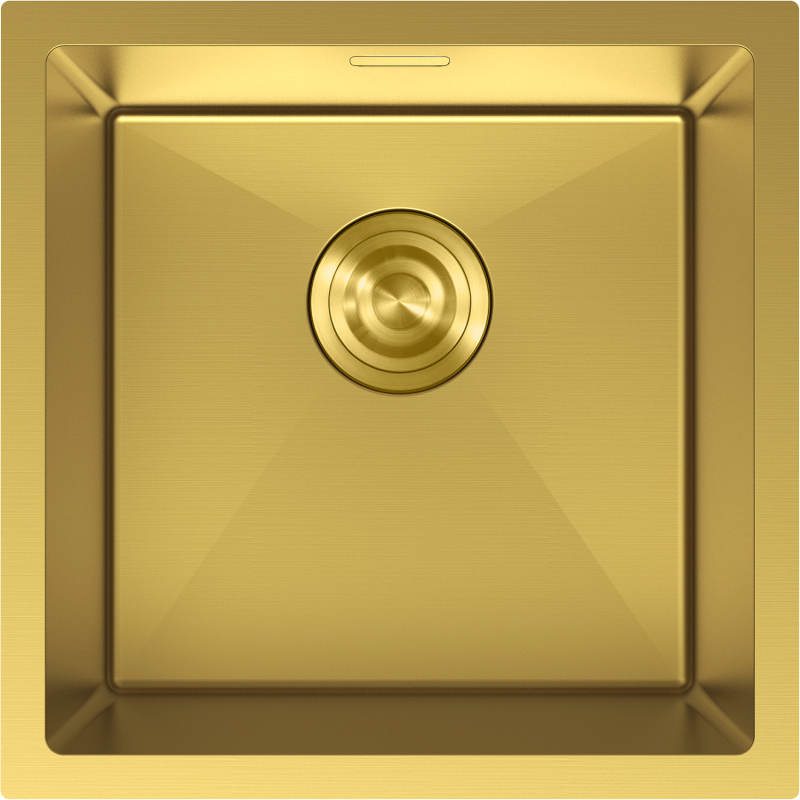 Mexen Trixo plieninė vienos sekcijos kriauklė 440 x 440 mm, auksinė - 6413441000-55
