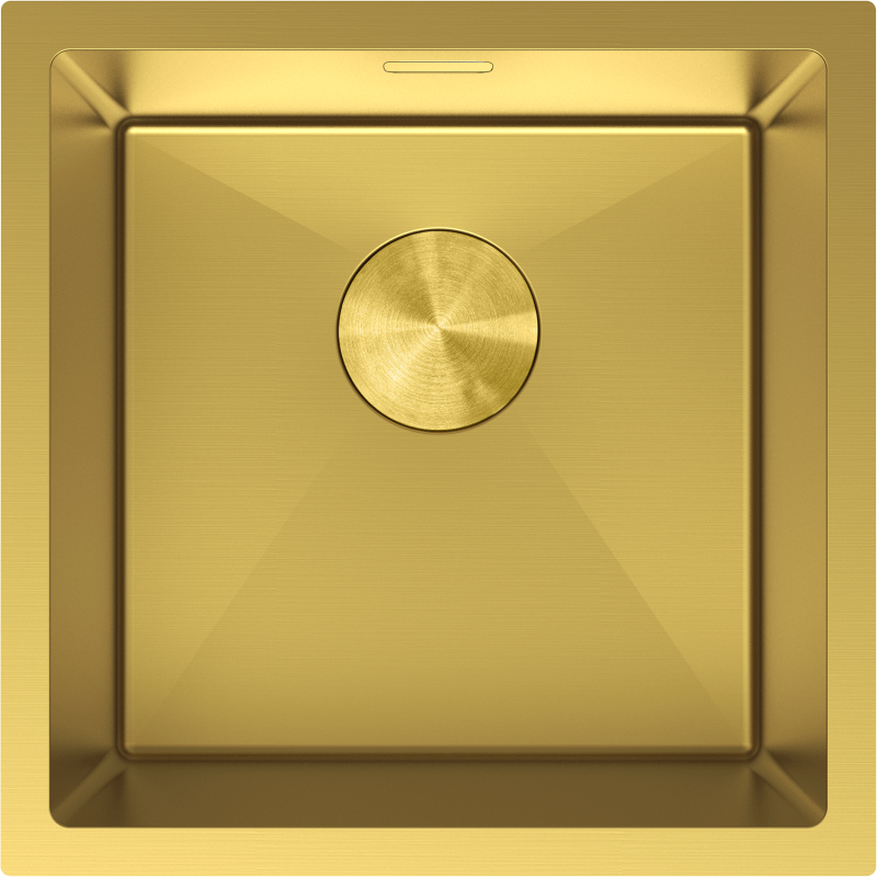 Mexen Trixo plieninė vienos sekcijos kriauklė 440 x 440 mm, auksinė - 6413441000-55