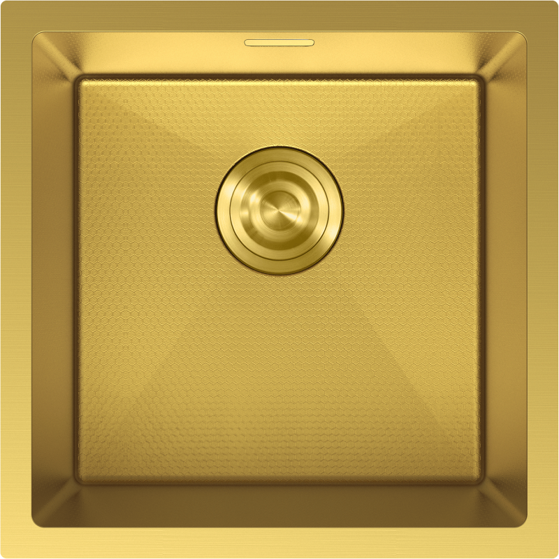 Mexen Trixo plieninė vienos kameros kriauklė 440 x 440 mm, auksinė HC - 6413441000-55HC
