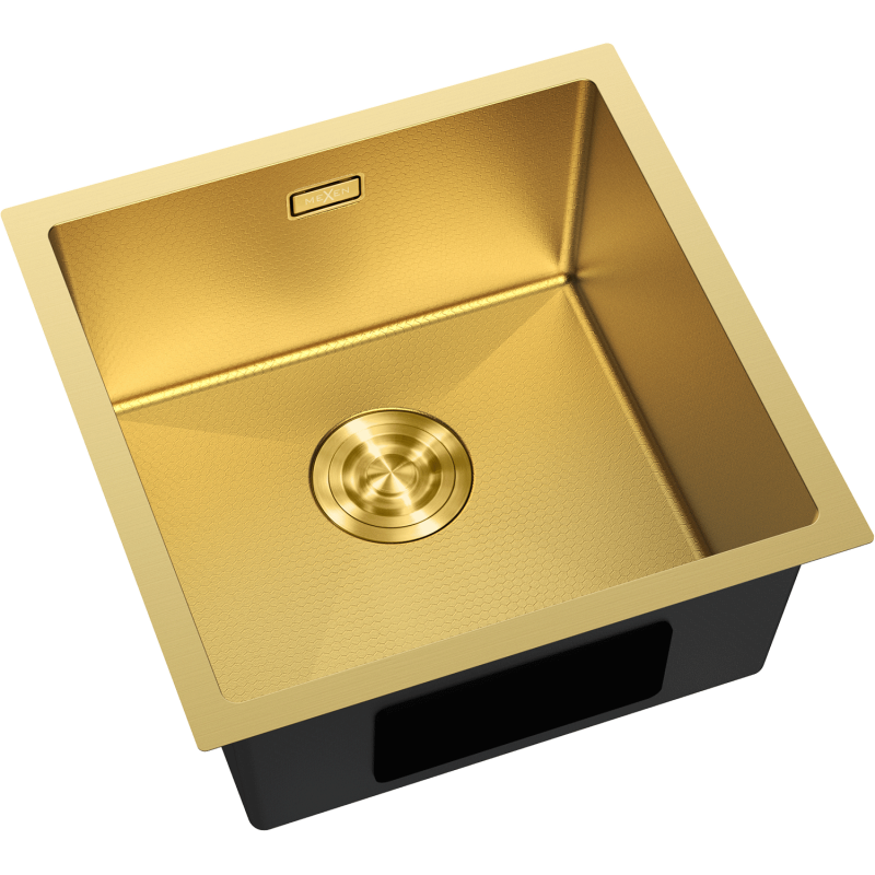 Mexen Trixo plieninė vienos kameros kriauklė 440 x 440 mm, auksinė HC - 6413441000-55HC