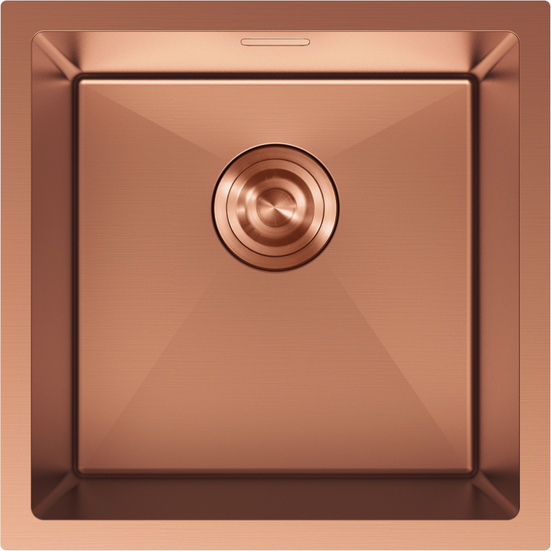 Mexen Trixo plieninė virtuvės kriauklė 1 skyrius 440 x 440 mm, vario spalvos - 6413441000-65