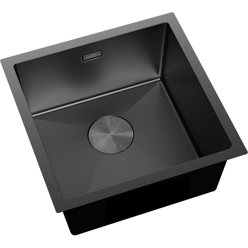 Mexen Trixo plieninė kriauklė 1 skyrelio 440 x 440 mm, juoda - 6413441000-70