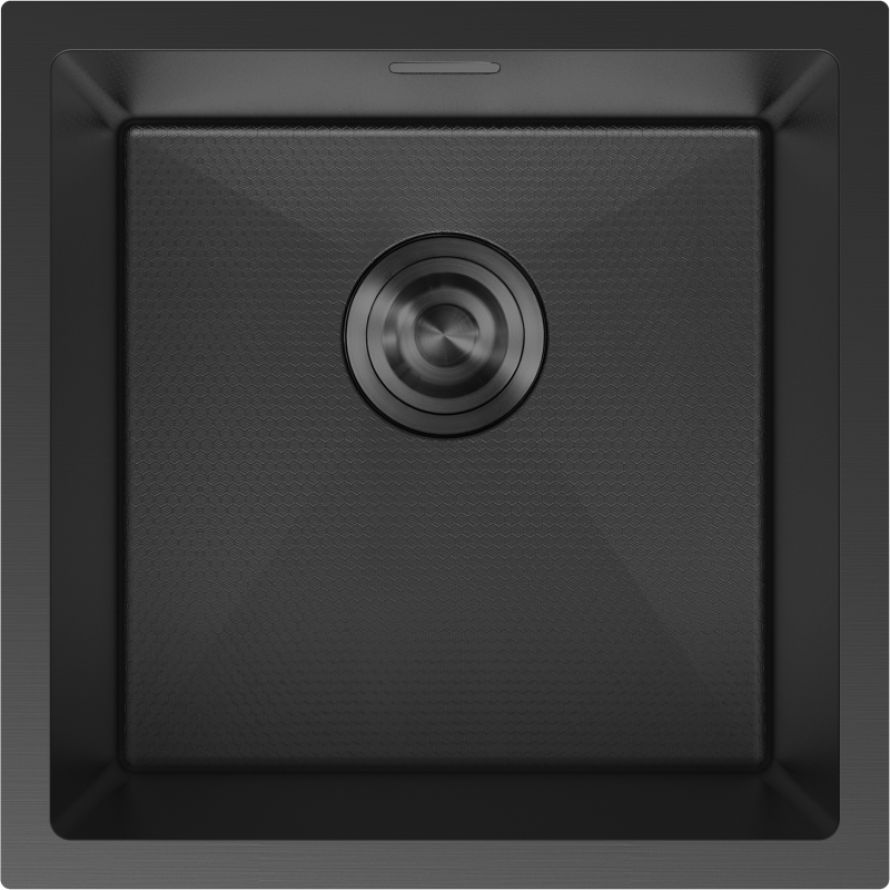 Mexen Trixo plieninė vienos kameros kriauklė 440 x 440 mm, juoda HC - 6413441000-70HC