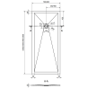 Mexen Stone+ Kompozitinis stačiakampis dušo padėklas 180 x 70 cm, Juoda - 44707018