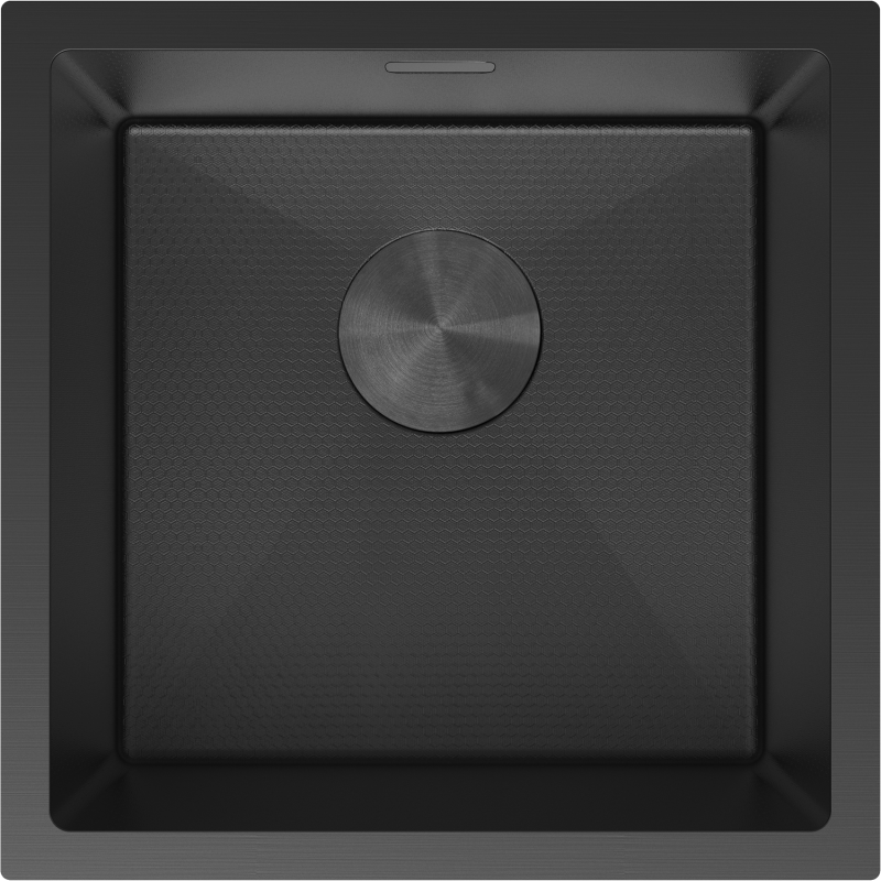 Mexen Trixo plieninė vienos kameros kriauklė 440 x 440 mm, juoda HC - 6413441000-70HC