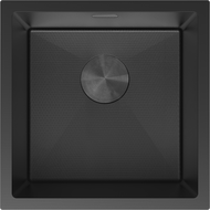 Mexen Trixo plieninė vienos kameros kriauklė 440 x 440 mm, juoda HC - 6413441000-70HC